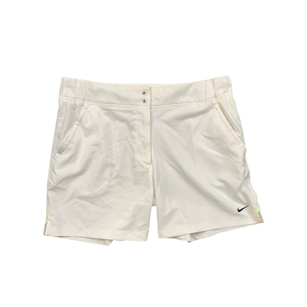 Nike Shorts Womens Small White FitDry Victory Wicking Inner Drawcord Pockets